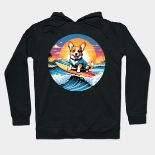 Surfing corgi Hoodie